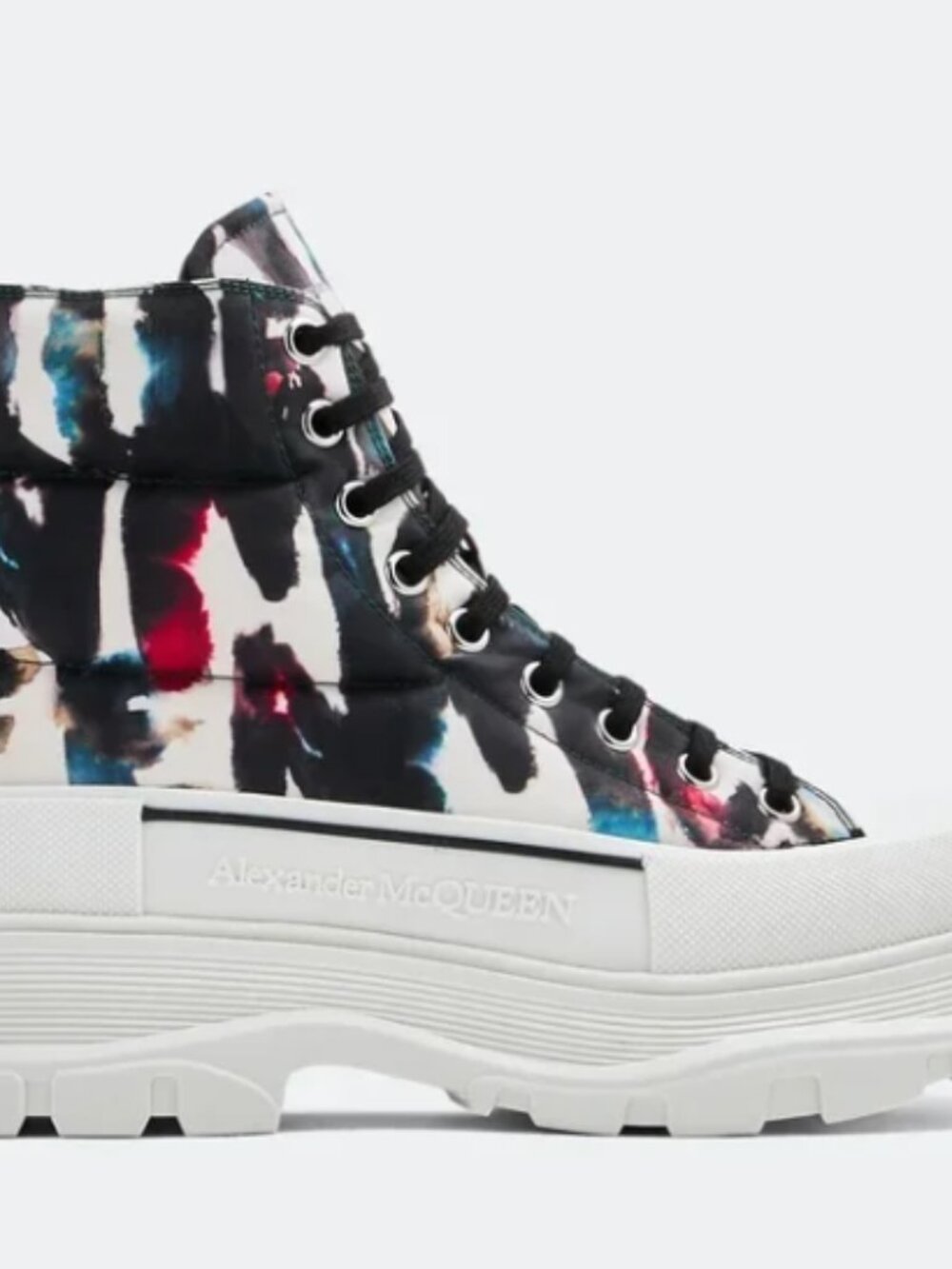 Alexander McQueen Tread Slick Quilted Boots - Multicolor Watercolour